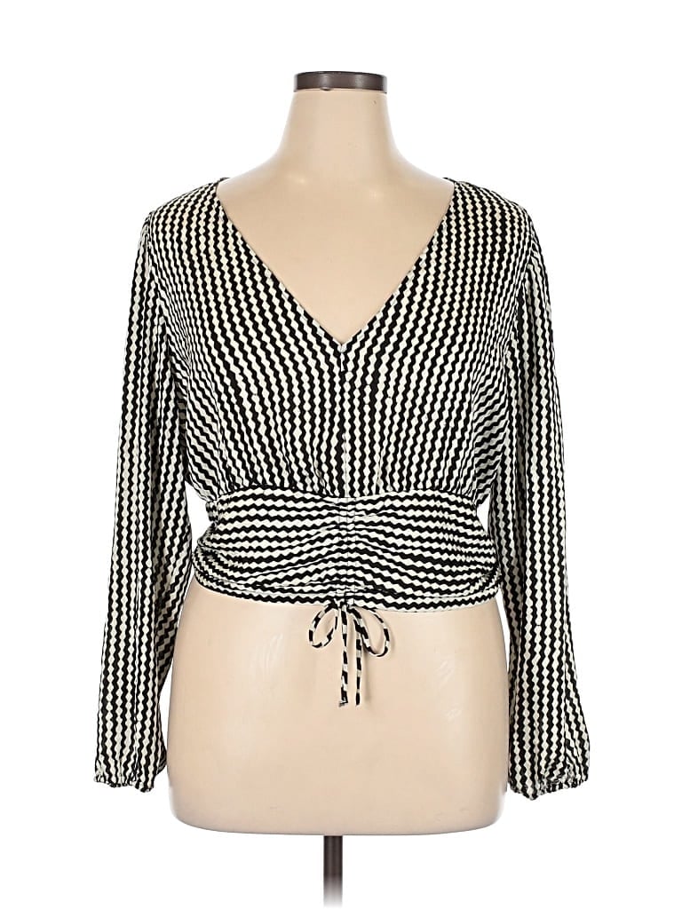 H&M Pre-owned Long Sleeve Blouse In Black