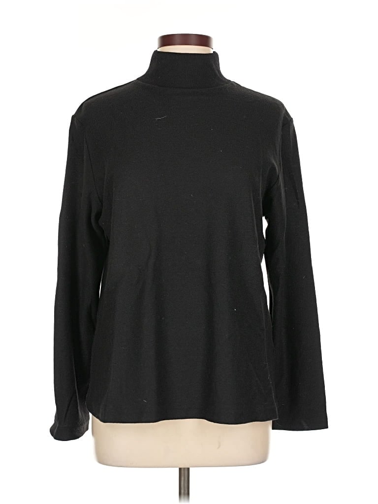 Pre-owned Eileen Fisher Wool Pullover Sweater In Black