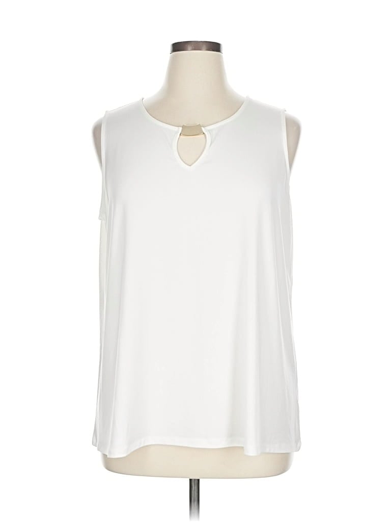 Pre-owned Cable & Gauge Sleeveless Blouse In White