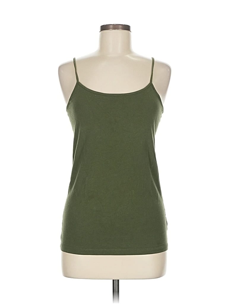Pre-owned Time And Tru Tank Top Green Halter Neckline Tops