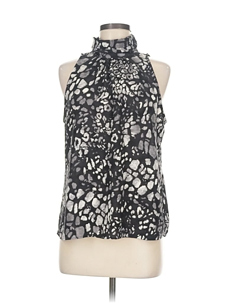 Pre-owned Peyton Jensen Tank Top Gray Halter Neckline Tops