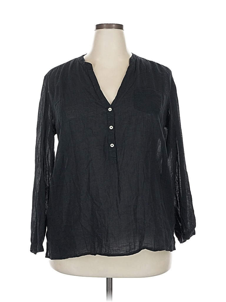 Pre-owned Old Navy Long Sleeve Blouse In Black