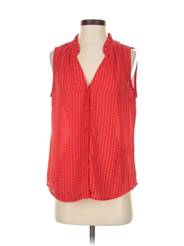 Pre-owned Banana Republic Factory Store Sleeveless Blouse In Red
