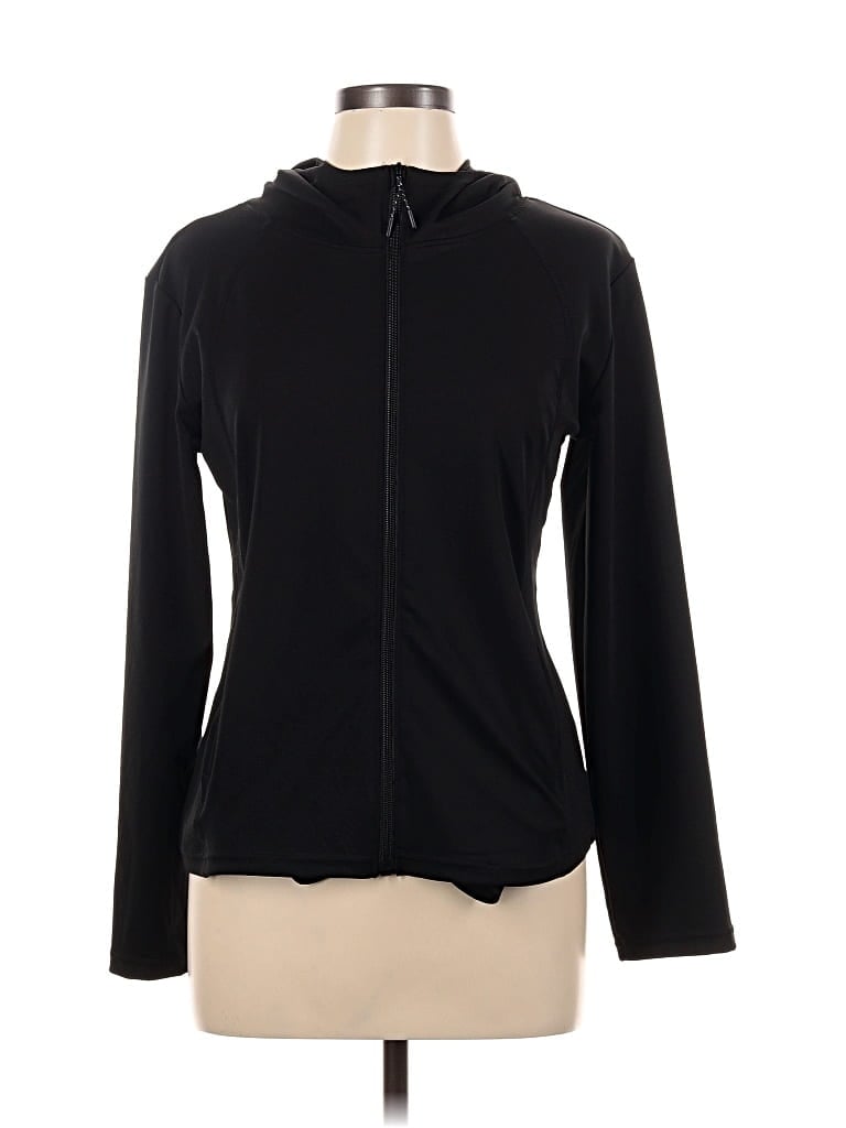 Pre-owned Assorted Brands Zip Up Hoodie In Black