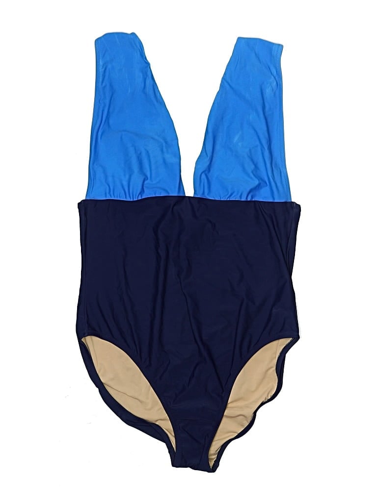 Pre-owned J.crew Factory Store One Piece Swimsuit In Blue