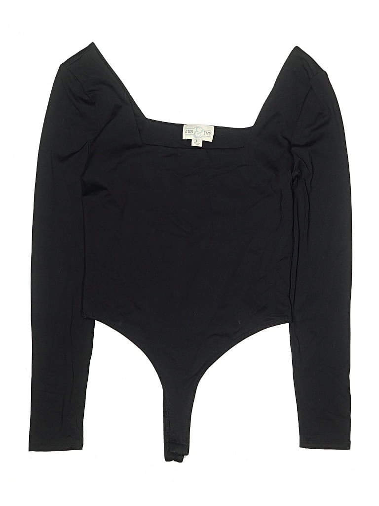 Pre-owned Jun & Ivy Bodysuit In Black