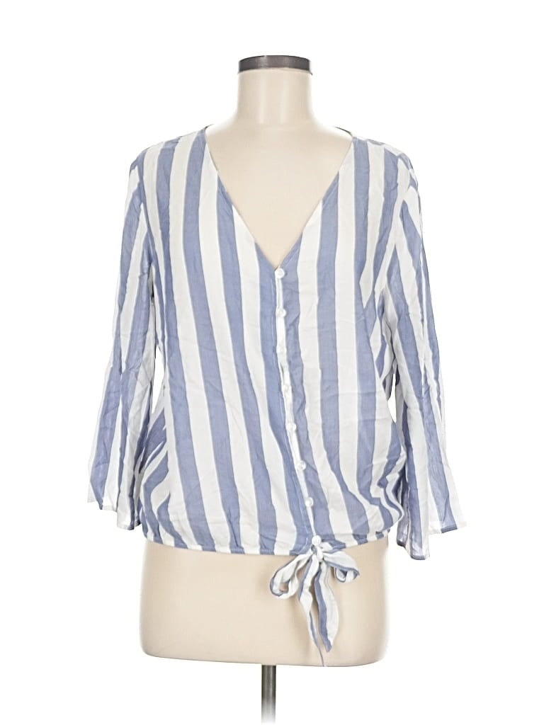 Pre-owned Olive & Oak 3/4 Sleeve Blouse In Blue