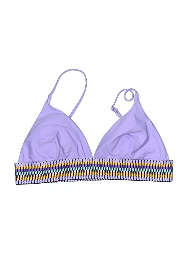 UNBRANDED Pre-owned Swimsuit Top Purple Print Pattern Swimwear