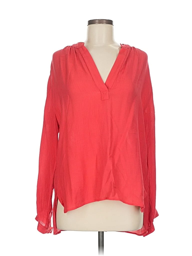 Pre-owned Brochu Walker Long Sleeve Blouse In Red