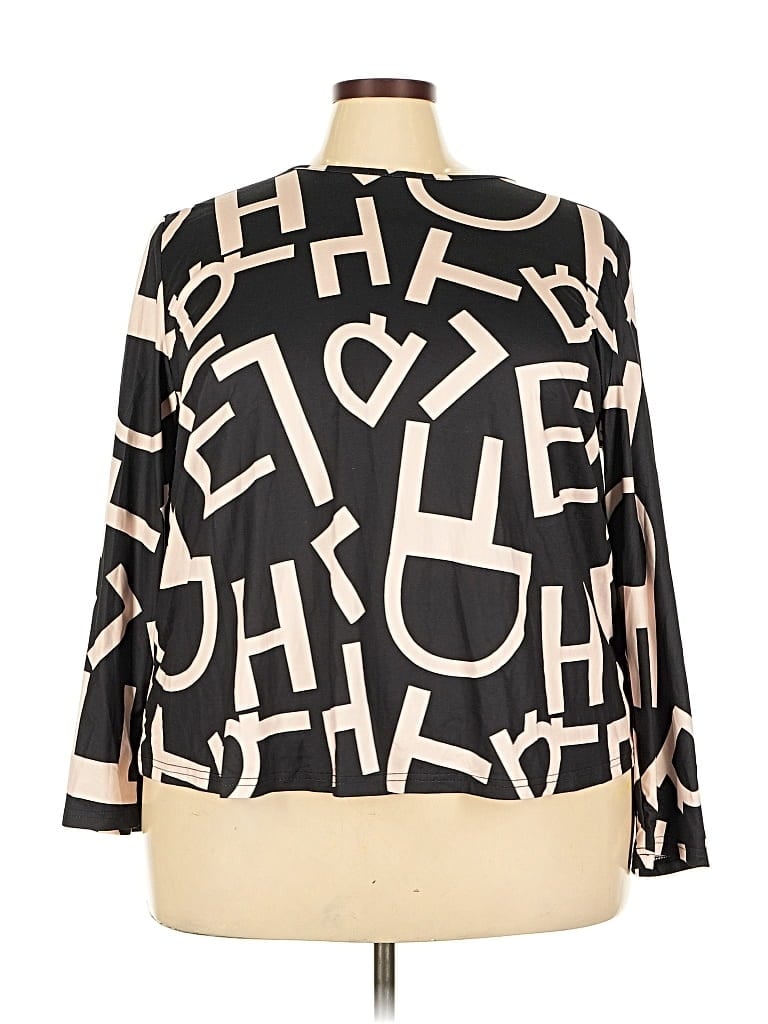 Pre-owned Shein Curve Long Sleeve Blouse In Black