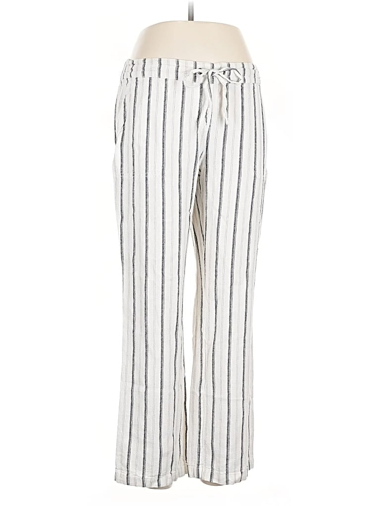 Pre-owned Per Se Linen Pants In White
