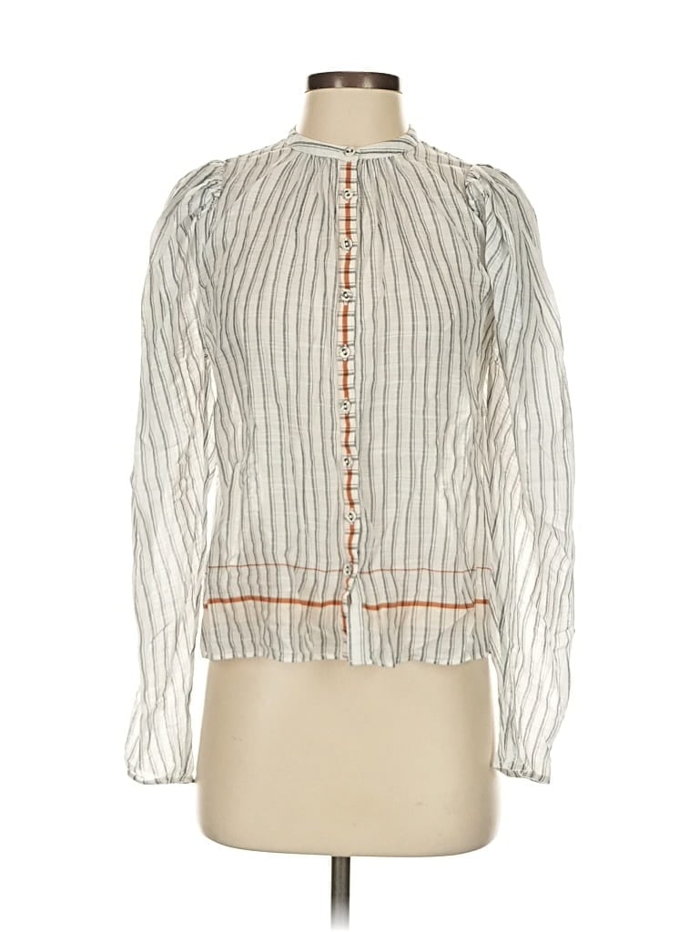 Pre-owned Ulla Johnson Long Sleeve Blouse In Silver