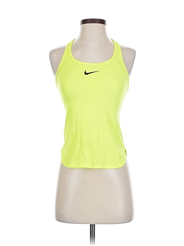 Pre-owned Nike Tank Top Yellow Halter Neckline Tops