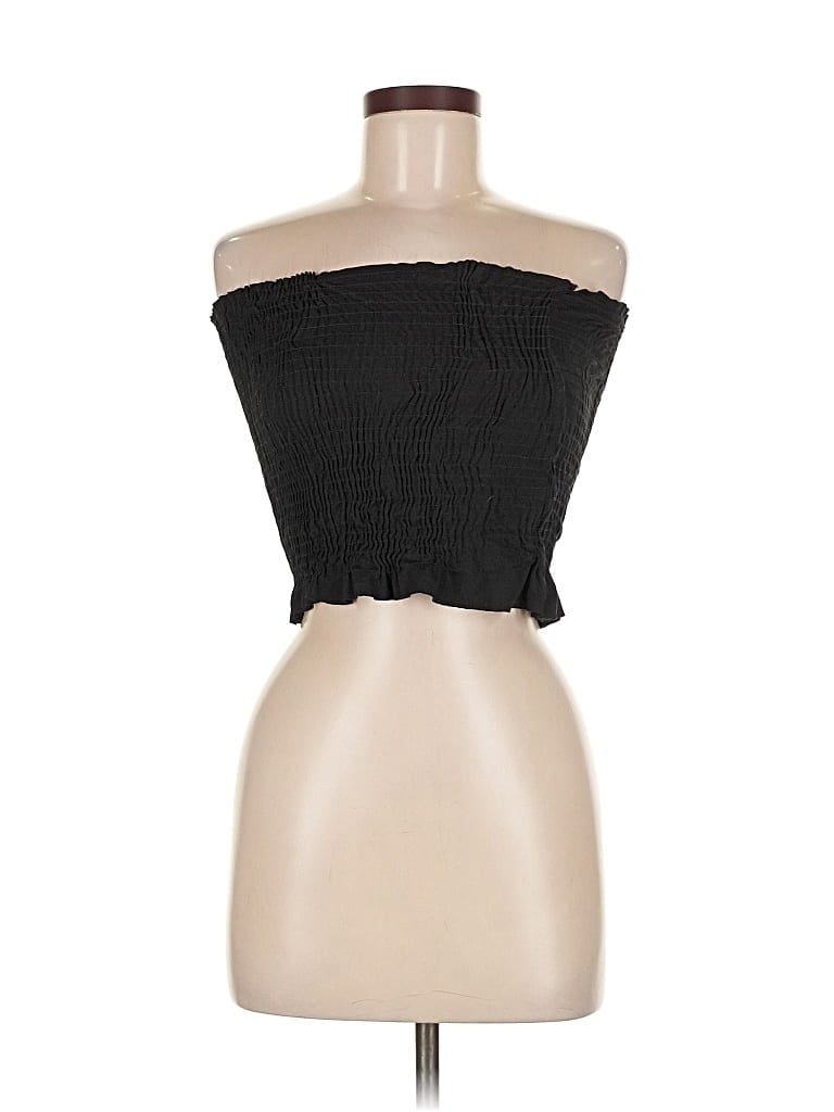 Pre-owned Gaze Tube Top Black Strapless Neckline Tops