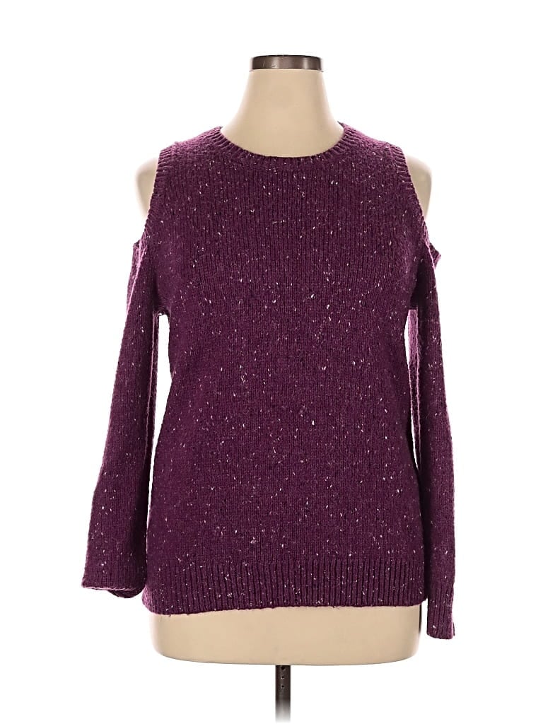 Pre-owned Ann Taylor Factory Pullover Sweater In Purple