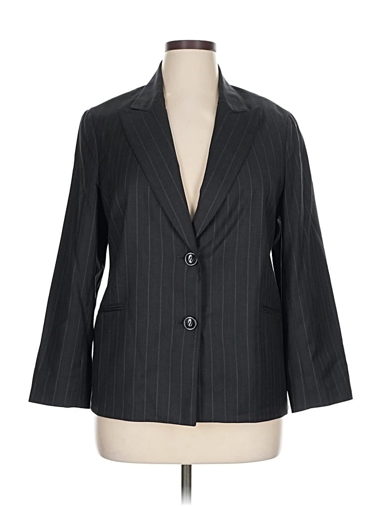 Pre-owned Lafayette 148 Wool Blazer Jacket In Gray
