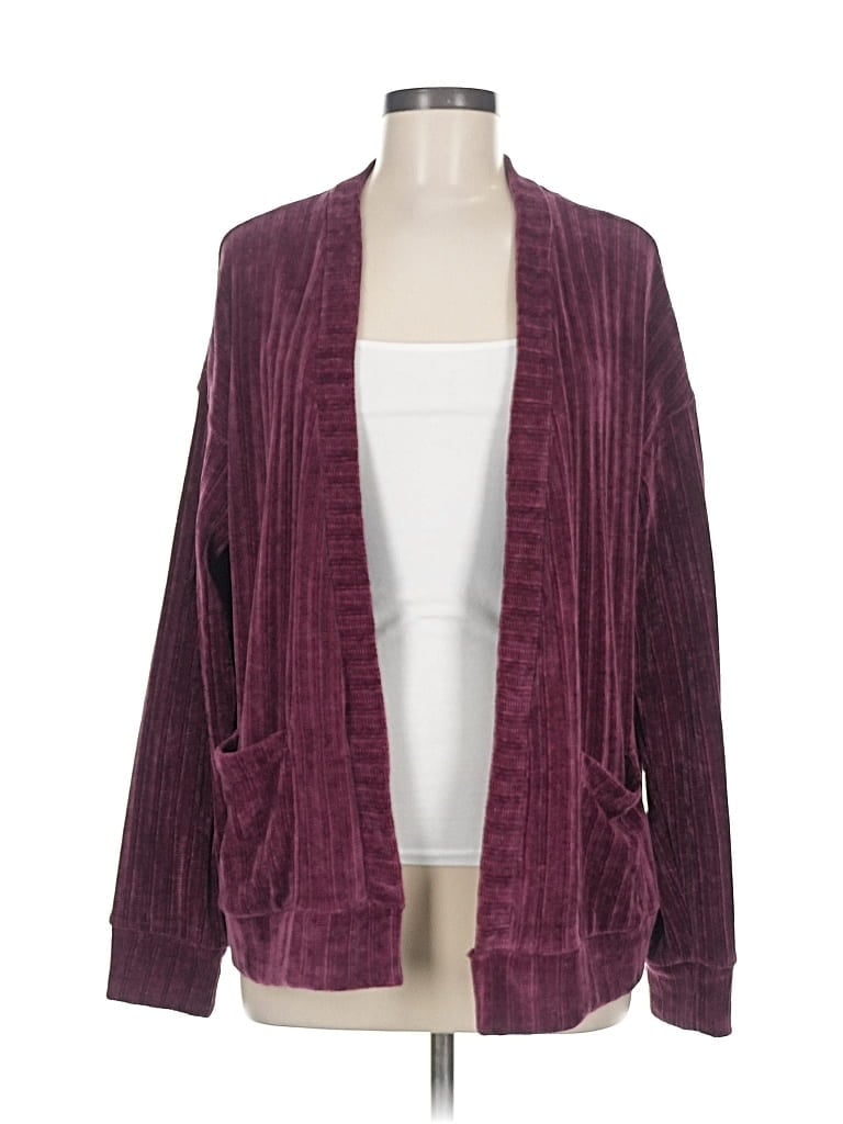 Pre-owned Assorted Brands Cardigan Sweater In Burgundy