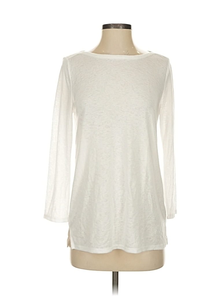 Pre-owned Ann Taylor Loft 3/4 Sleeve T-shirt In White