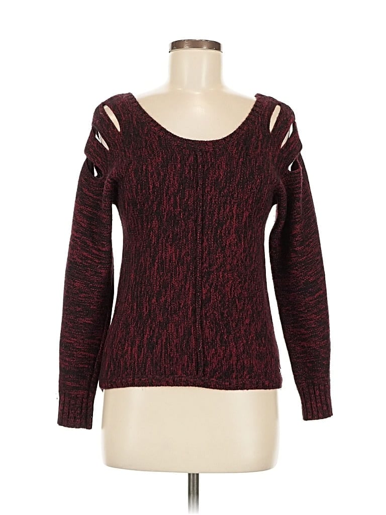 Pre-owned Guess Pullover Sweater In Burgundy
