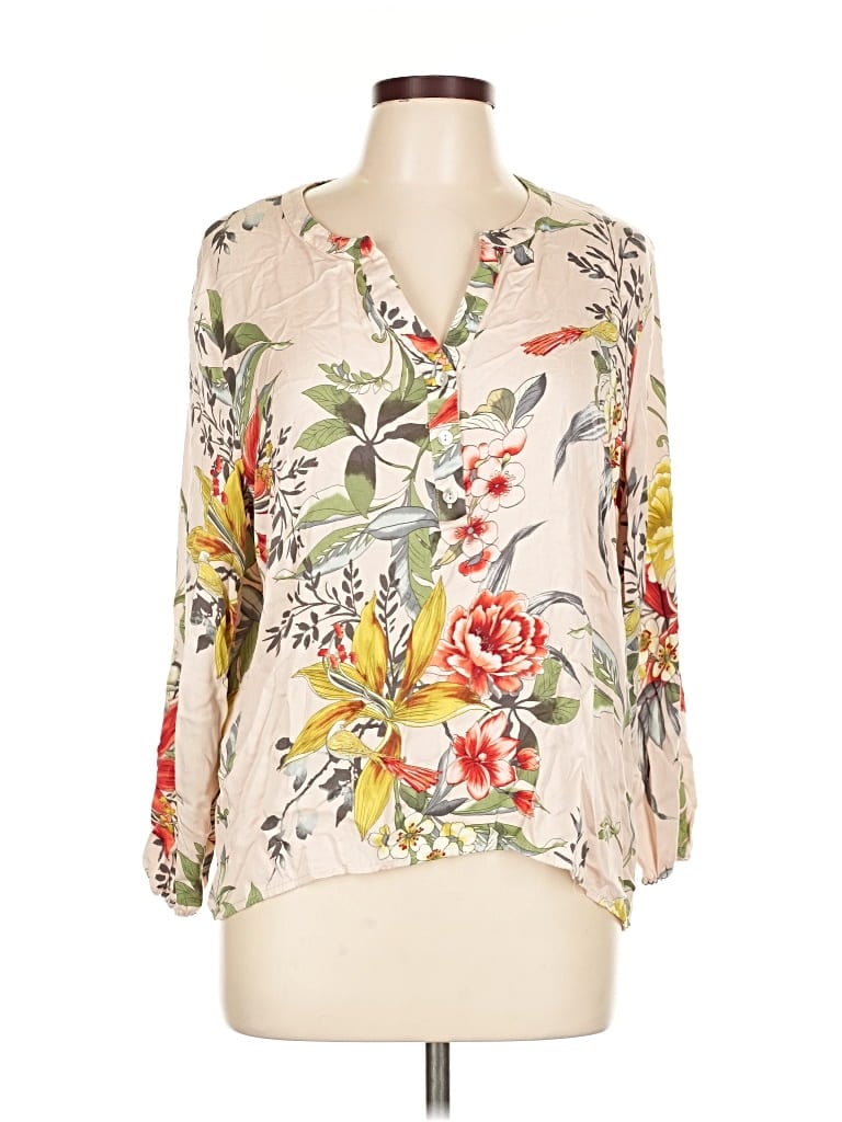 Pre-owned Tribal Jeans 3/4 Sleeve Blouse In White