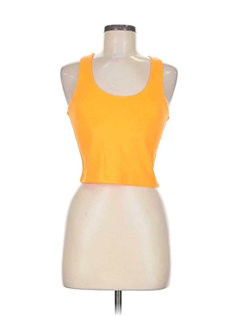 Pre-owned Unbranded Tank Top Yellow Halter Neckline Tops
