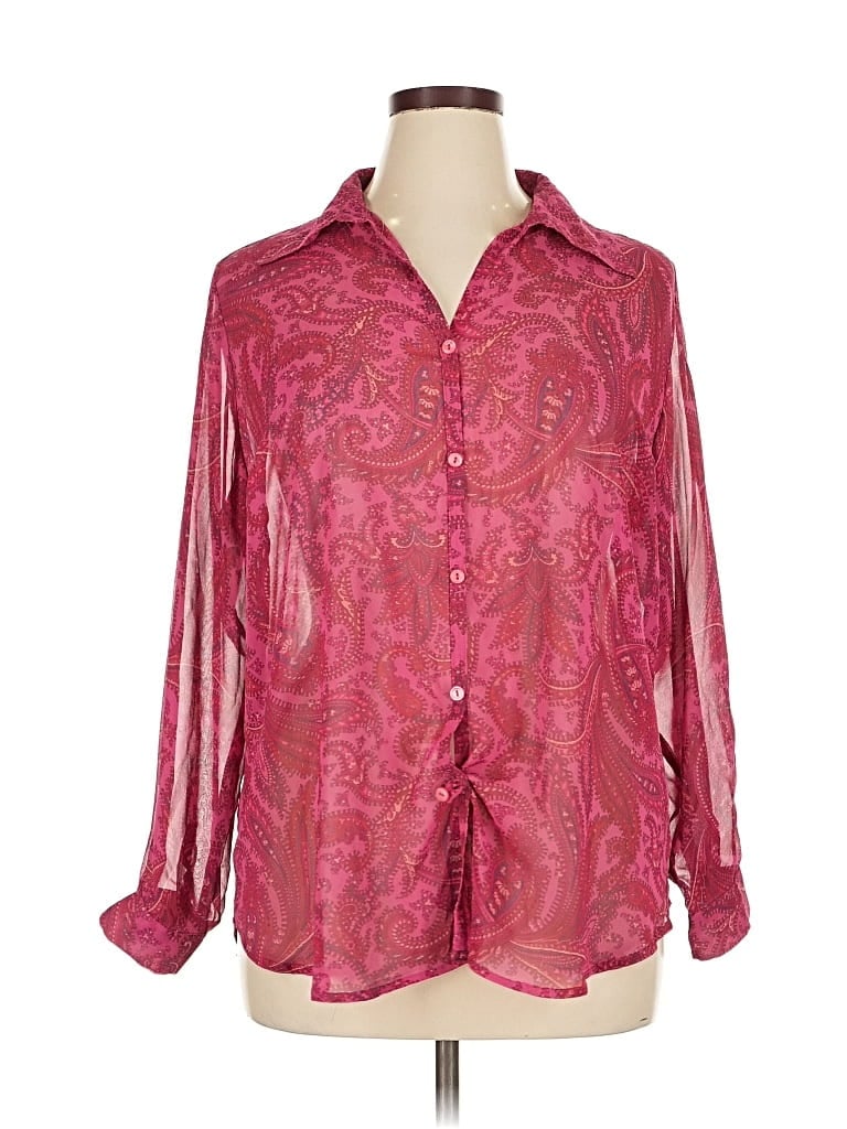 Pre-owned Venezia Jeans Clothing Co. Long Sleeve Blouse In Pink