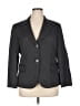 Lafayette 148 New York 100% Polyester Chevron-herringbone Gray Blazer Size 14 - photo 1