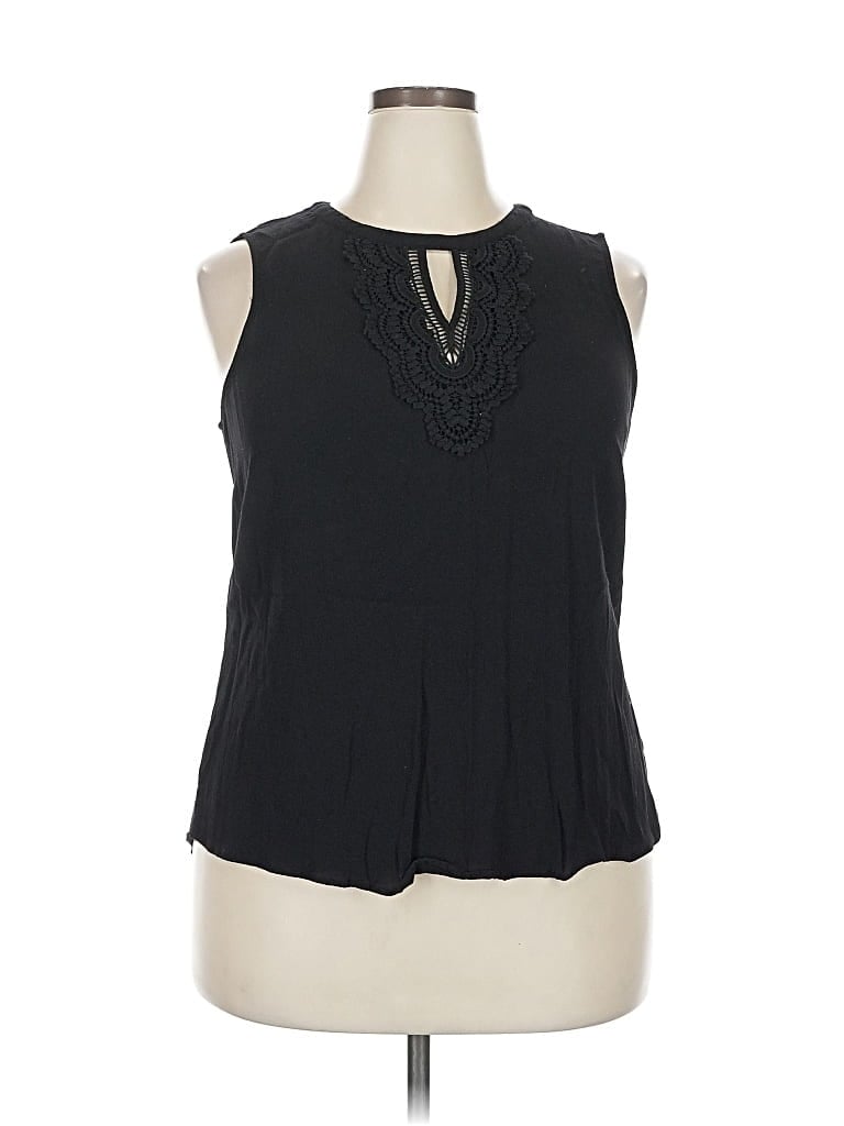 Pre-owned Pale Sky Sleeveless Blouse In Black