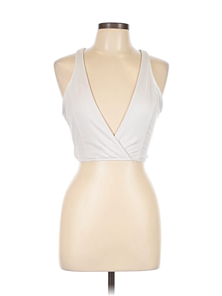 Pre-owned Tobi Tank Top Silver Plunge Neckline Tops