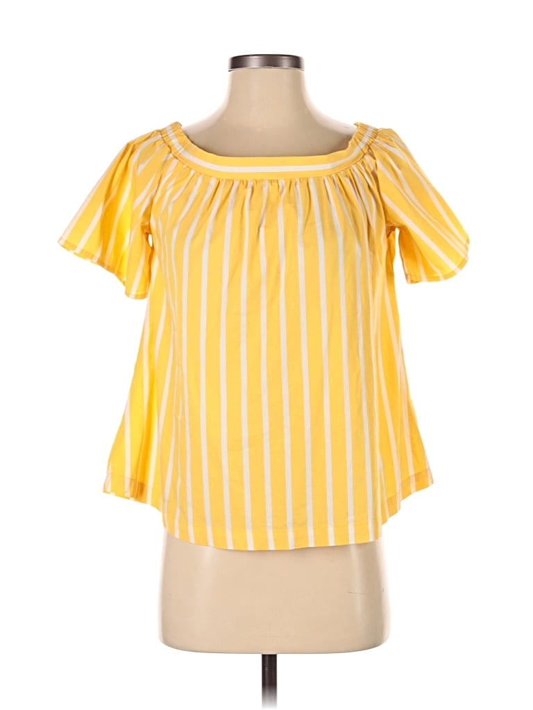 Click to view more detailed imagery on our partner's website Pre-owned Abound Short Sleeve Blouse In Yellow