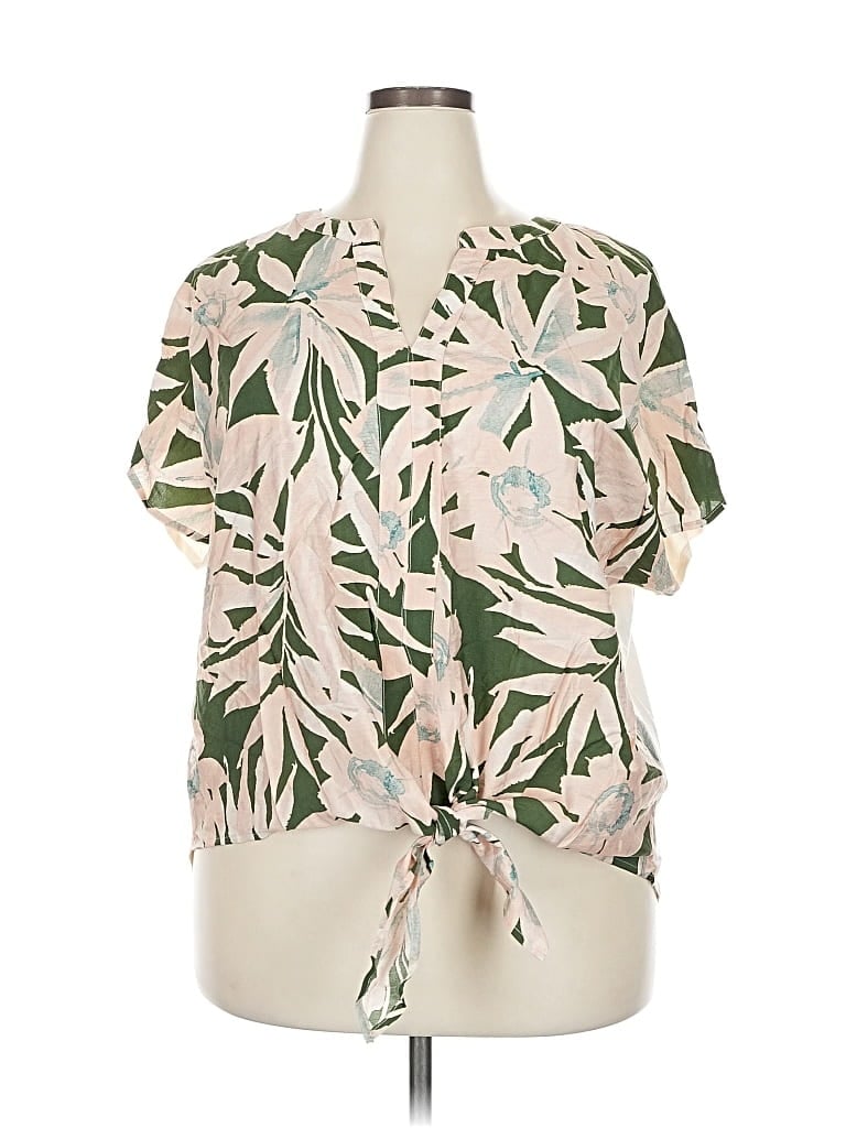 CHENAULT Pre-owned Short Sleeve Blouse In Green
