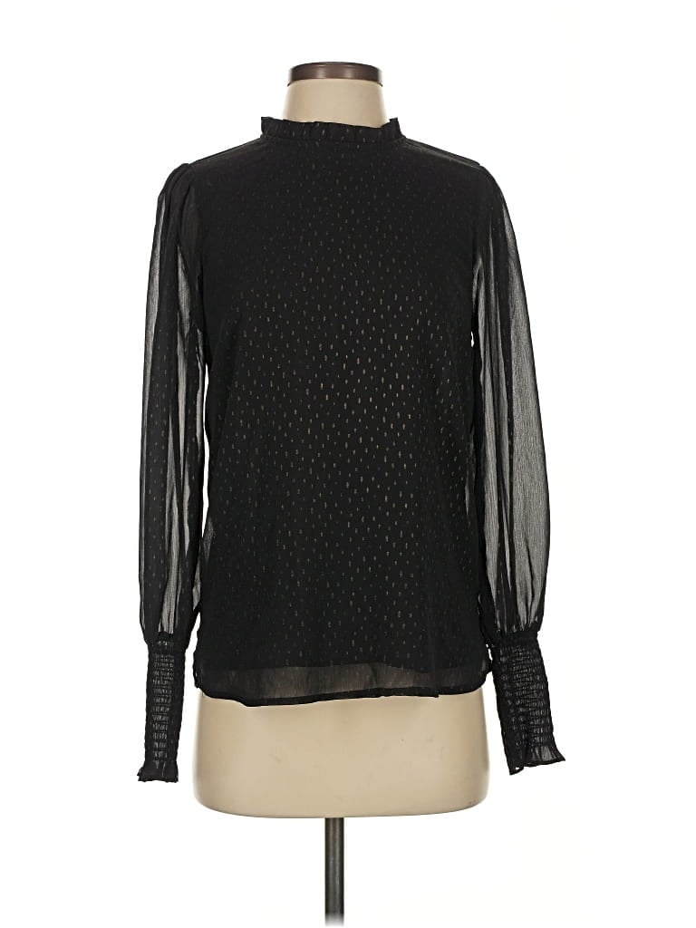 Pre-owned Rachel Zoe Tjx Long Sleeve Blouse In Black