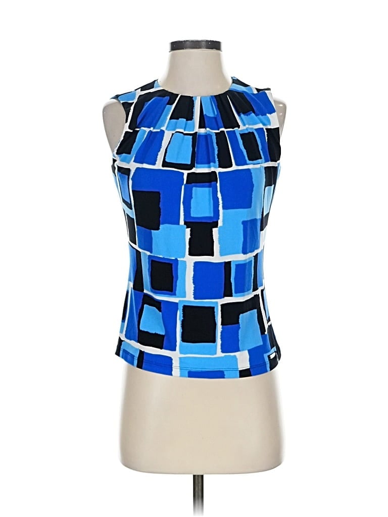 Pre-owned Calvin Klein Sleeveless Blouse In Blue