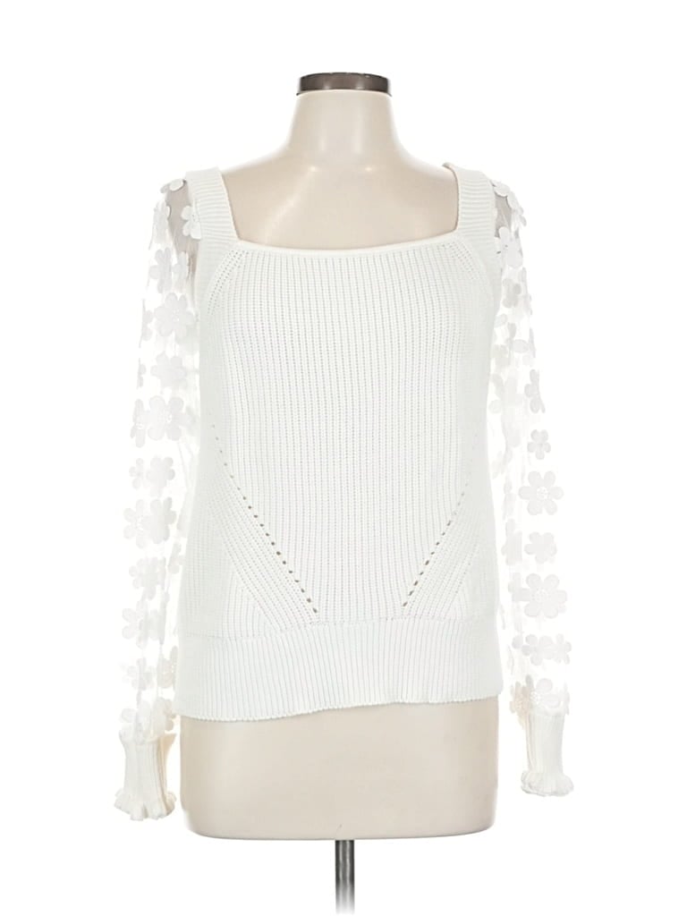 Click to view more detailed imagery on our partner's website Pre-owned Industry Long Sleeve Top White Square Neckline Tops
