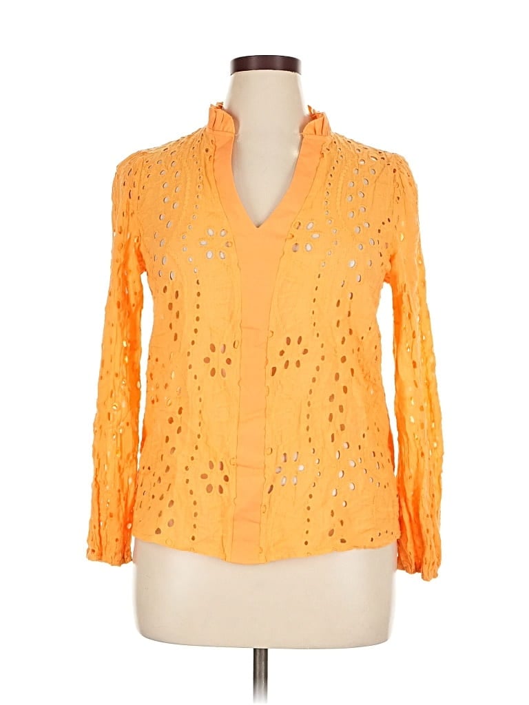 Pre-owned Shein Long Sleeve Blouse In Orange
