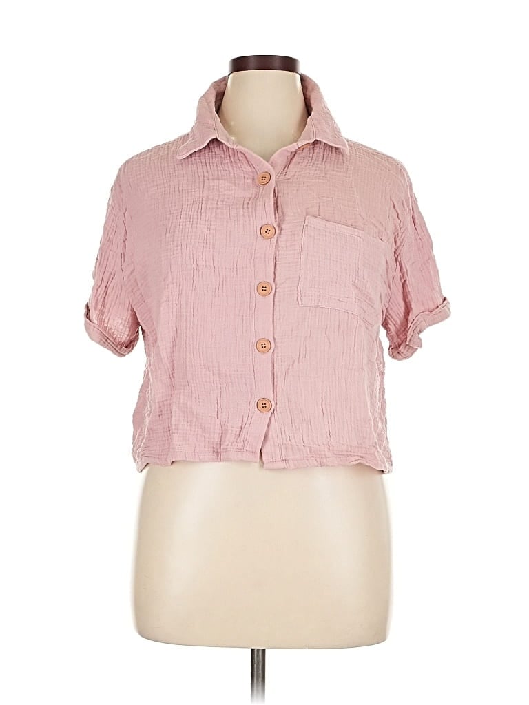 Pre-owned Assorted Brands Short Sleeve Button Down Shirt In Pink