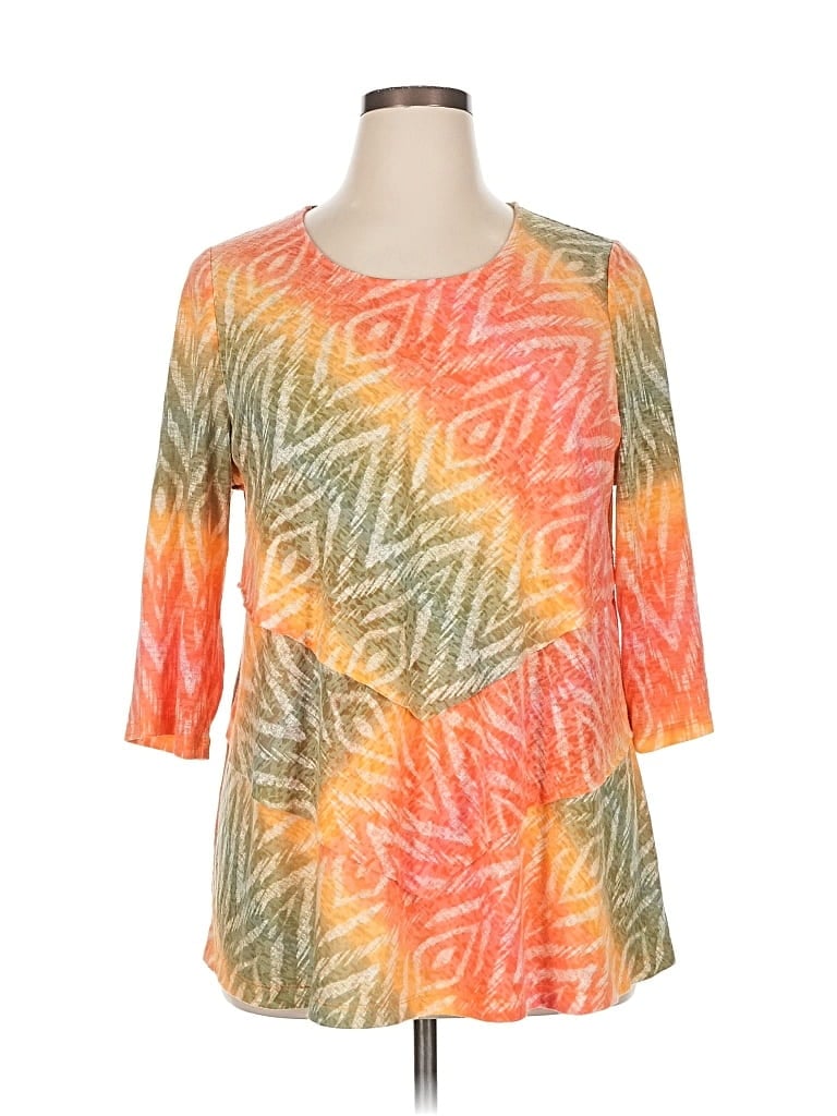Pre-owned Catherines 3/4 Sleeve Blouse In Orange
