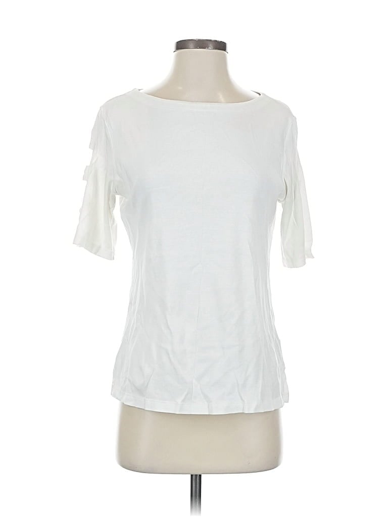 Pre-owned Karen Scott Short Sleeve T-shirt In White
