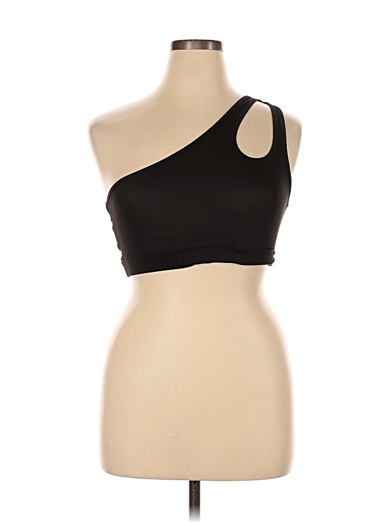 Pre-owned Shein Curve Tank Top Black One Shoulder Neckline Tops