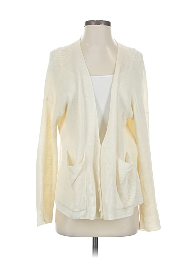 Pre-owned Eileen Fisher Cardigan Sweater In White