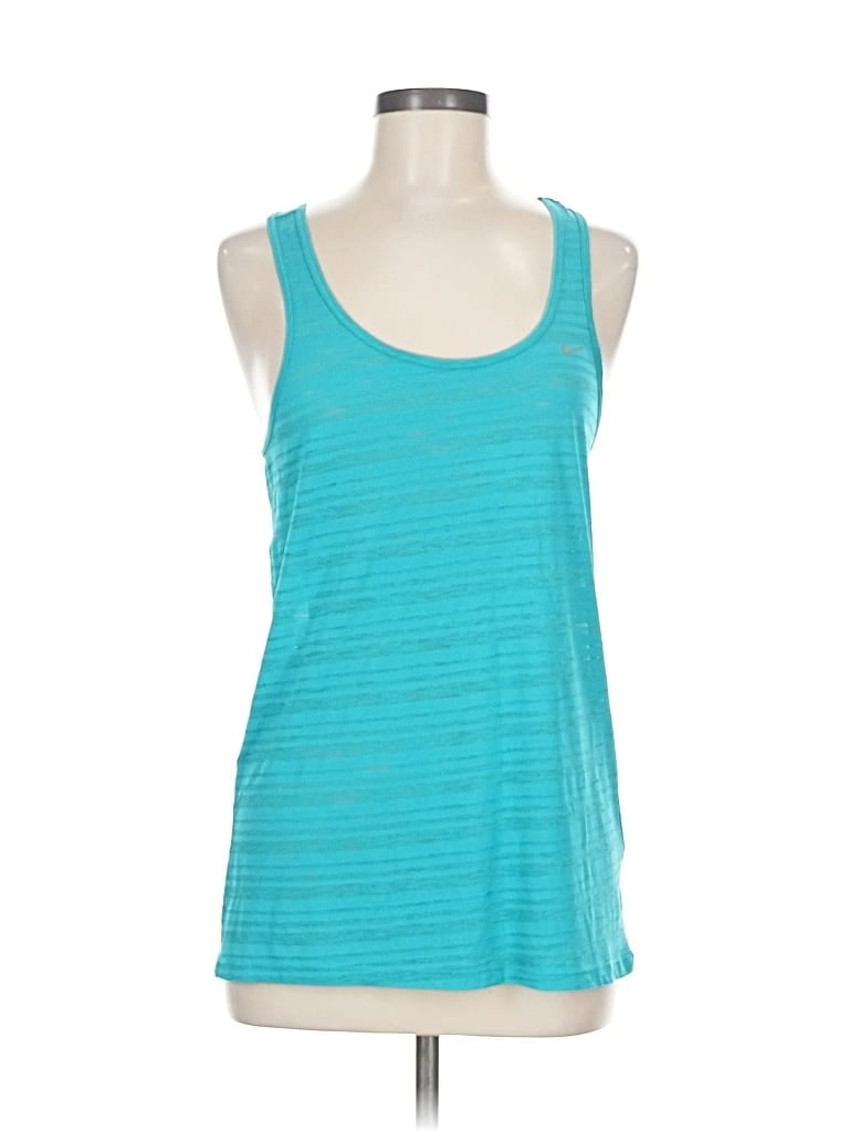 NIKE Pre-owned Tank Top Blue Halter Neckline Tops