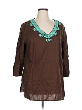 JONES NEWYORK SIGNATURES トップス Jones New York Signature Floral Button Front Shirt Womens L