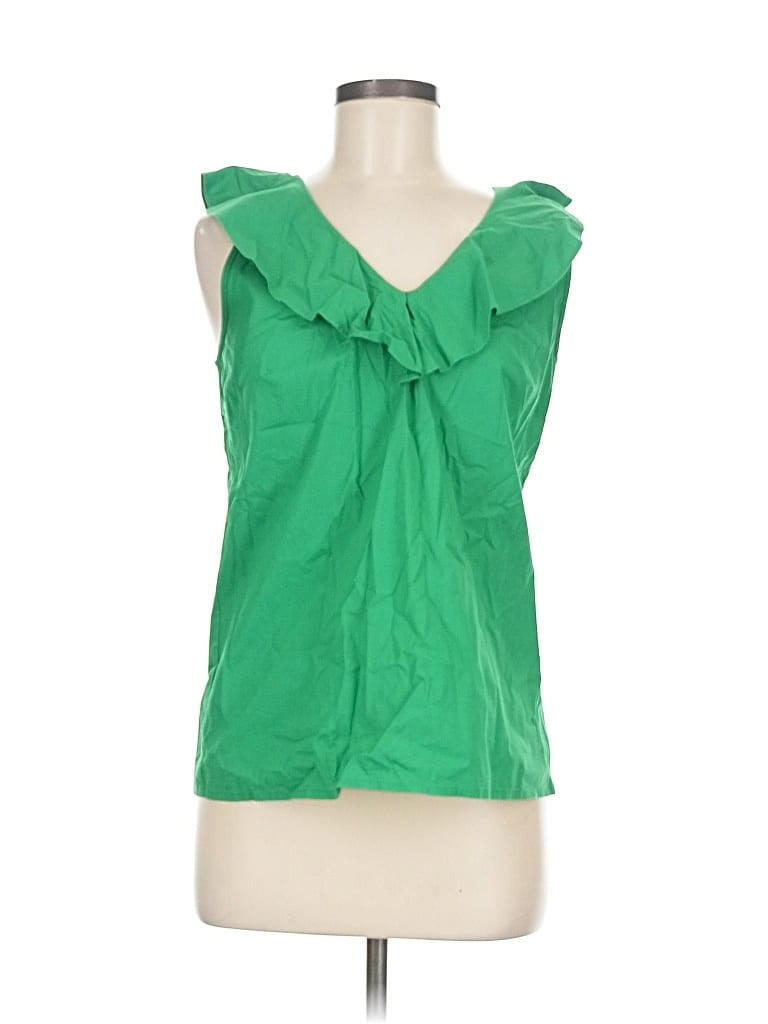Pre-owned J.crew Factory Store Sleeveless Blouse In Green