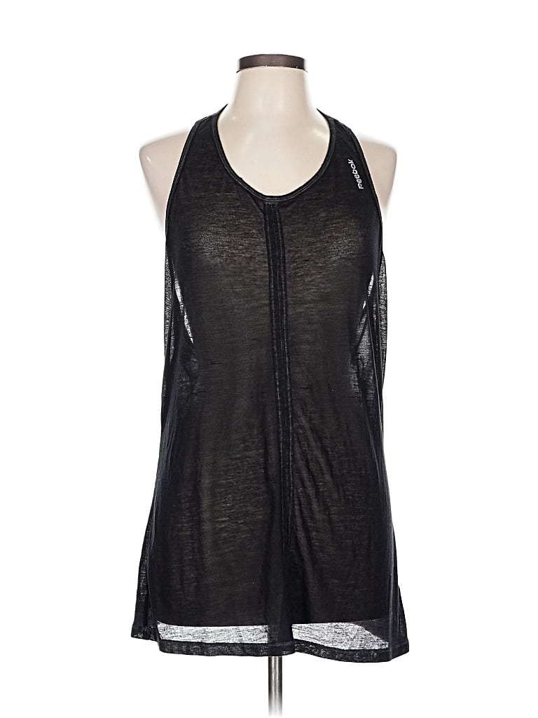 Pre-owned Reebok Tank Top Black Halter Neckline Tops