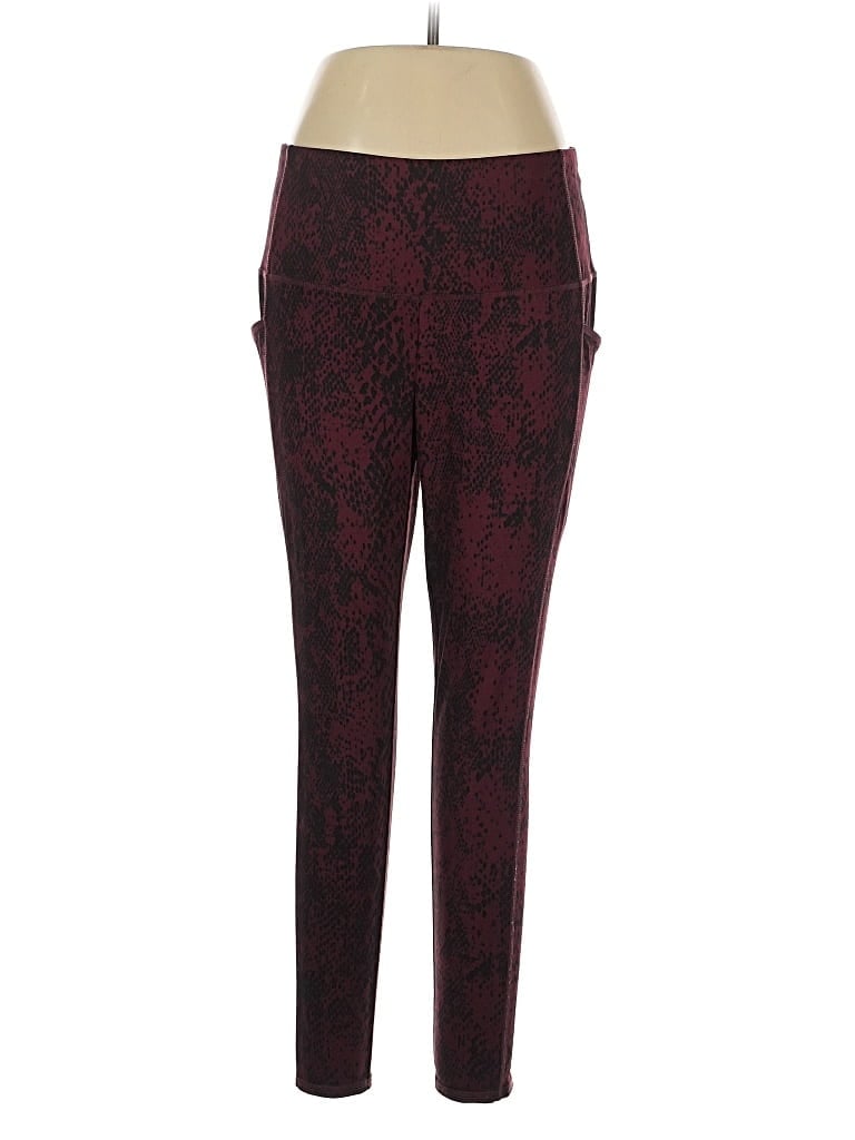 Pre-owned Zenergy By Chico's Active Pants In Burgundy