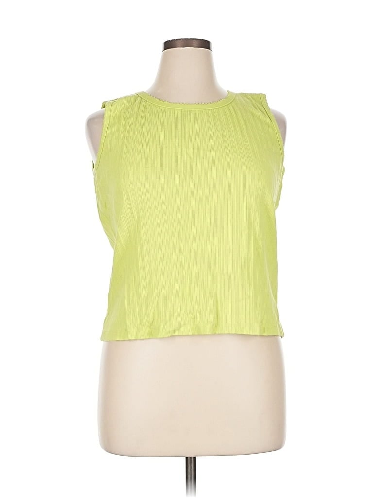 Pre-owned Liz Claiborne Tank Top Green Halter Neckline Tops