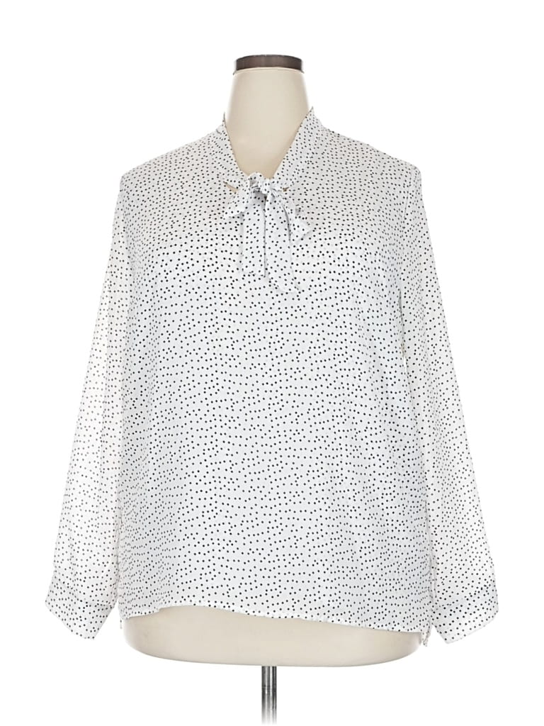 Pre-owned Acevog 3/4 Sleeve Blouse In White