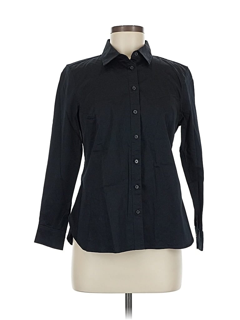 Pre-owned Banana Republic Factory Store 3/4 Sleeve Button Down Shirt In Black