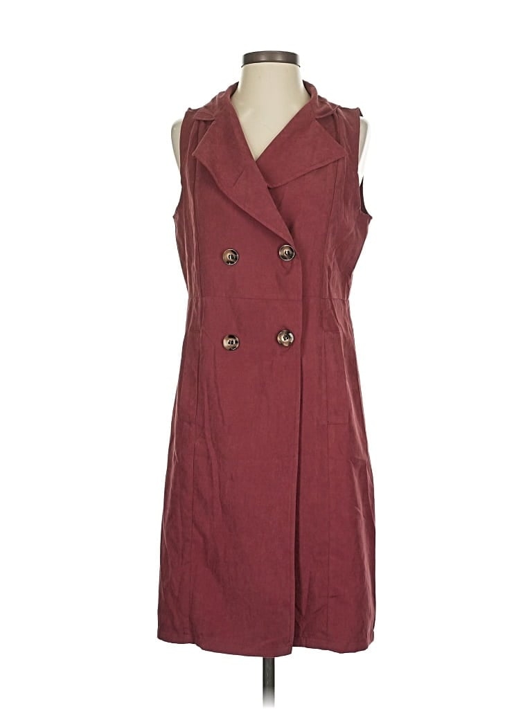 Pre-owned Unbranded Casual Dress In Burgundy