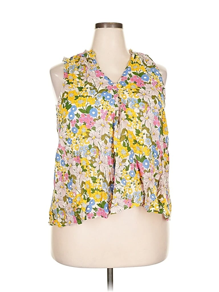 Pre-owned Sonoma Goods For Life Sleeveless Blouse In Yellow